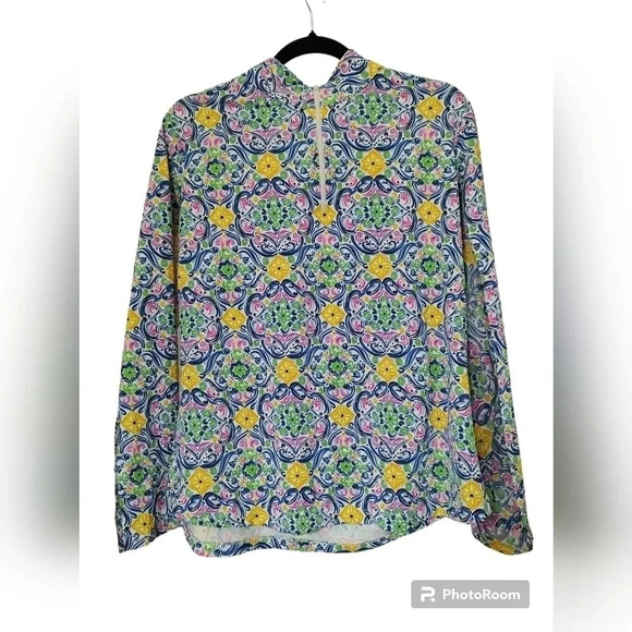 IBKUL Women's Nora Print Long Sleeve Mock Neck Top - Picture 5 of 8